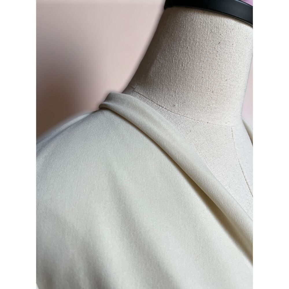 Vintage 70s Ivory Maxi Dress | Long Sleeve Gown | Mod Wedding | Size M - Picture 5 of 9